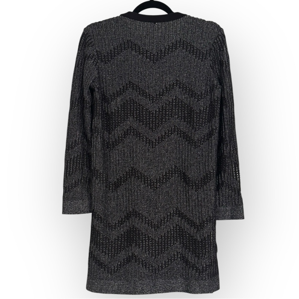 MISSONI $745 Retail Bicolor Mesh Long Sleeve Lurex Dress, Size 38 (US 6/8) - Picture 10 of 16
